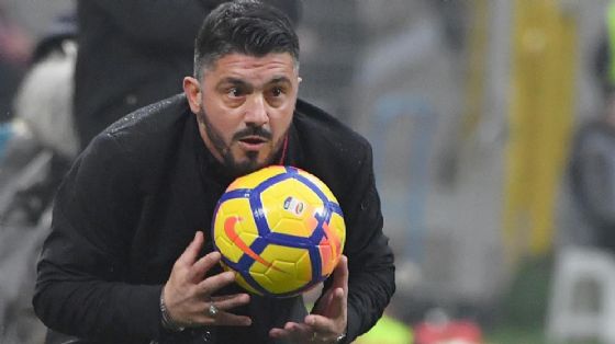 L'allenatore del Milan Gennaro Gattuso