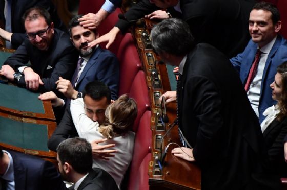 Il Parlamento durante l'elezione di Roberto Fico a presidente della Camera. Roma 24 marzo 2018