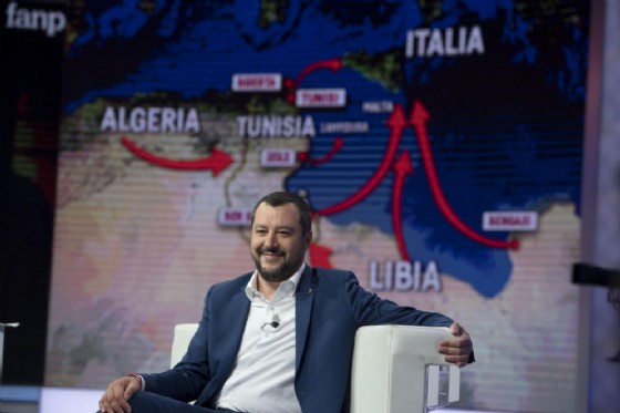 Il ministro dell'Interno Matteo Salvini ospite della trasmissione Agor