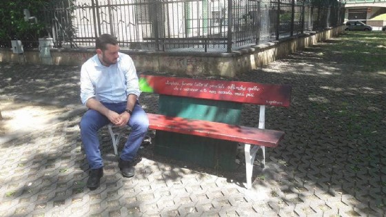 Silvio Magliano in piazzetta Umbria