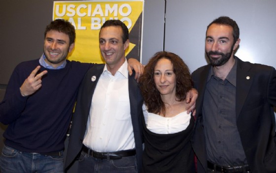 Davide Barillari con Paola Taverna Marcello De Vito e Alessandro Di Battista