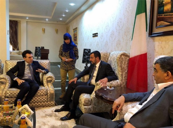 Matteo Salvini in visita a Tripoli 25 giugno 2018