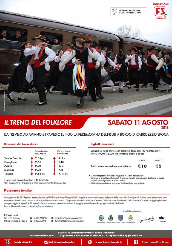 Da Treviso a Travesio con il 'Treno del Folklore': il programmma