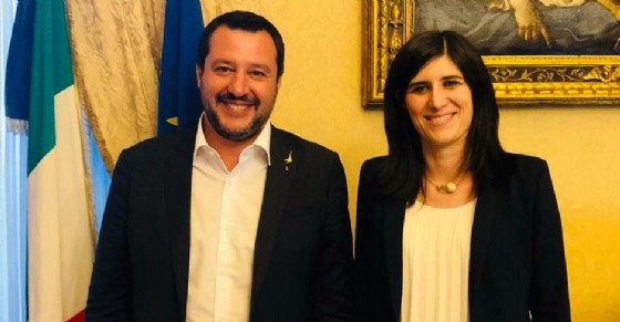 Matteo Salvini e Chiara Appendino, durante l'incontro per la sicurezza