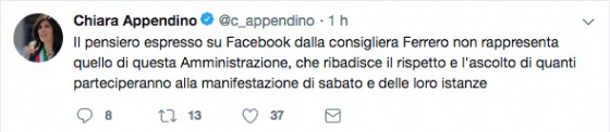 La precisazione della sindaca Appendino