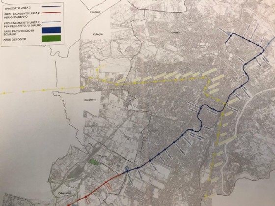 Il tracciato della linea 2 della metropolitana