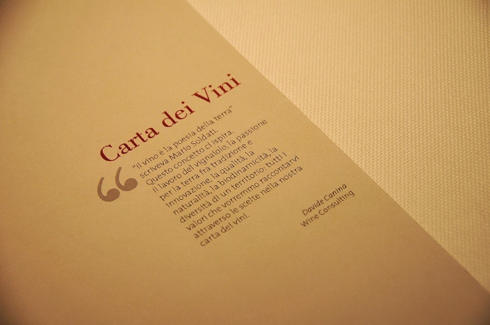 Dettaglio della carta dei vini