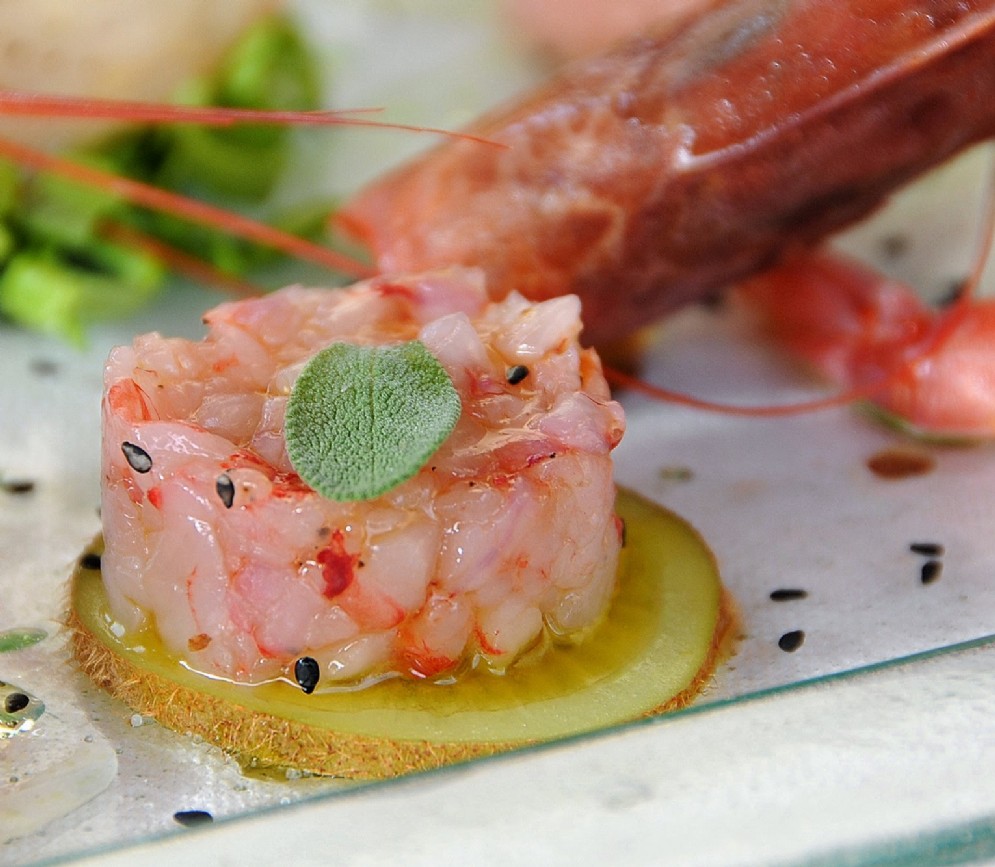 Tartare di gamberi di Oneglia