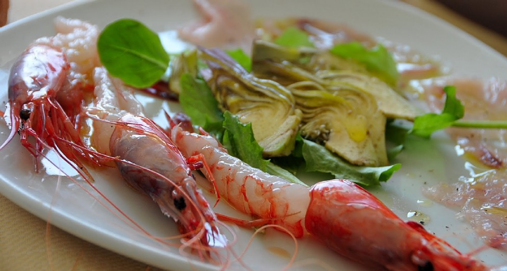 Gamberi e carciofi di Sanremo