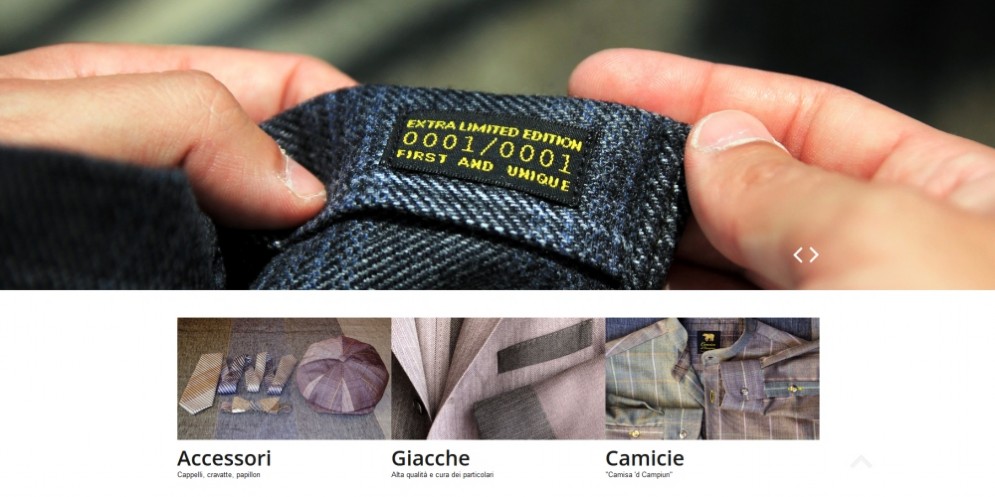 L'home page del sito «Camisa 'd Campiun»