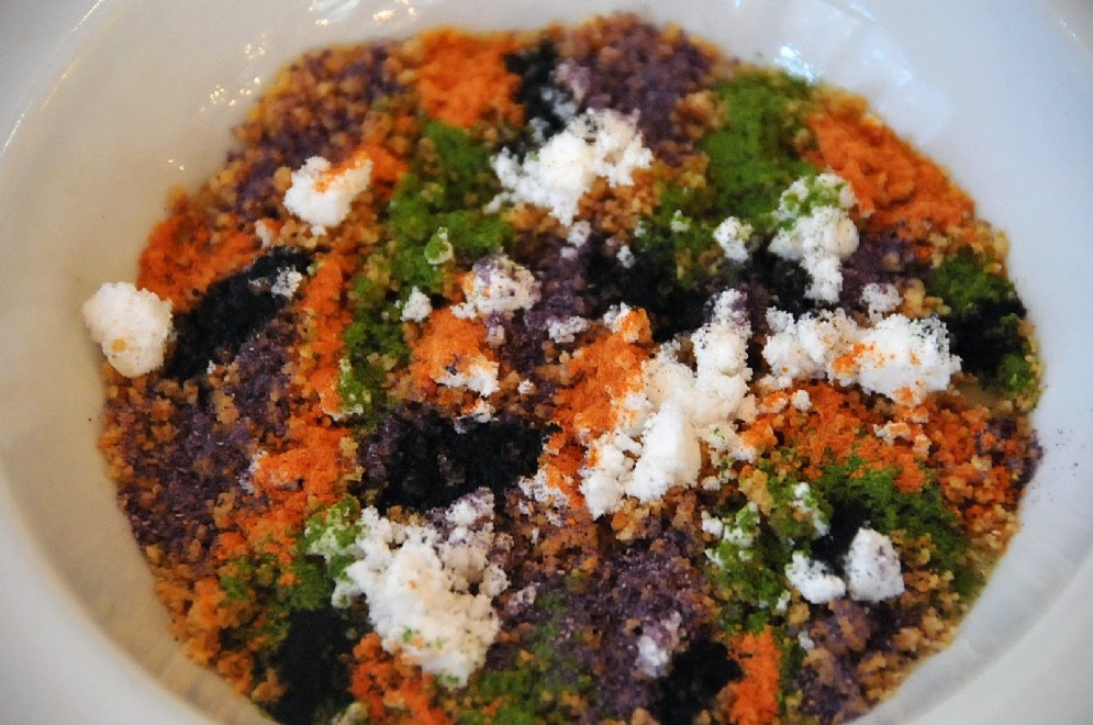 Cremoso di carciofi e polveri di ortaggi