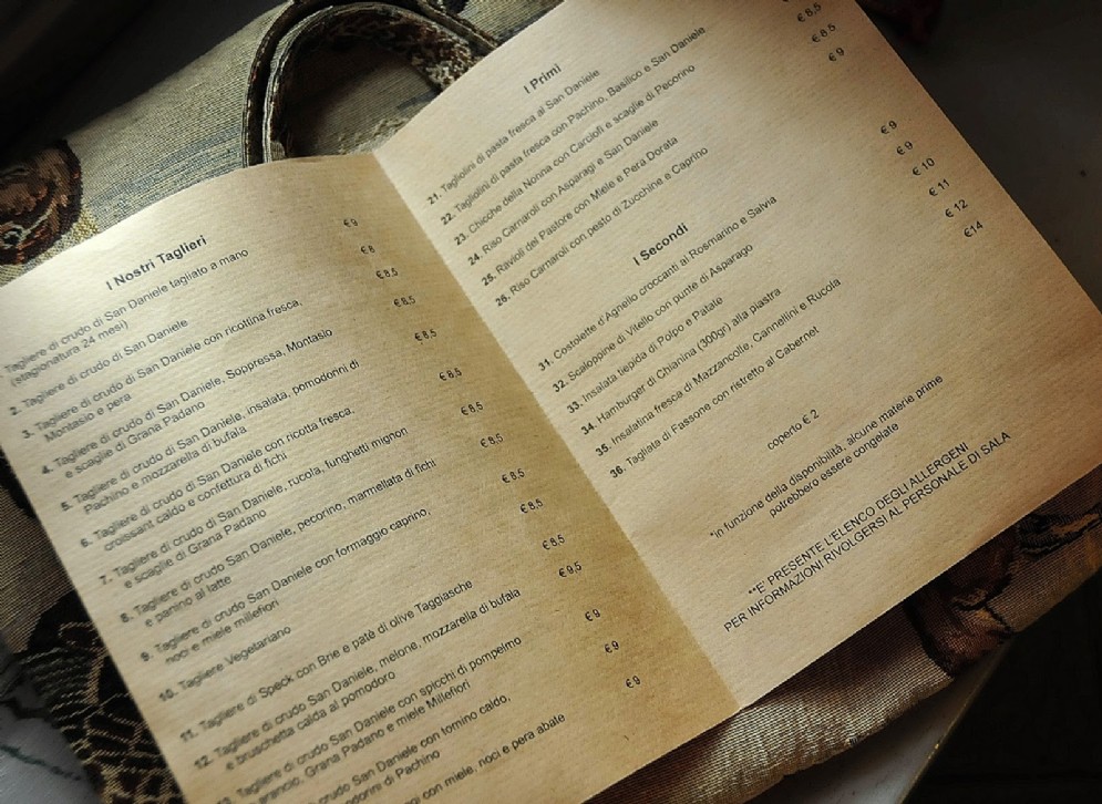 La carta con le 36 proposte diligentemente numerate