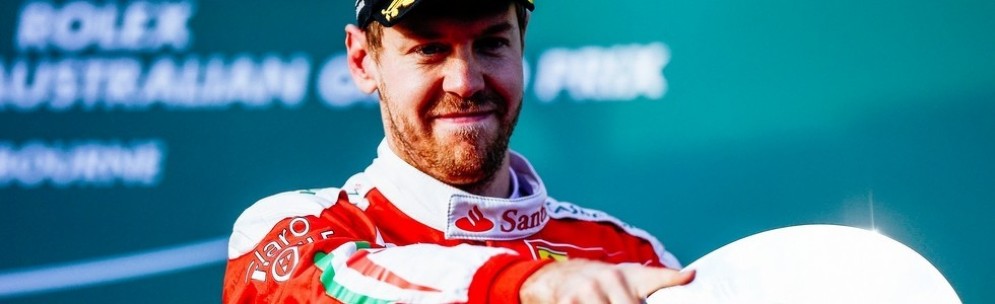 Sebastian Vettel sul podio del GP d'Australia