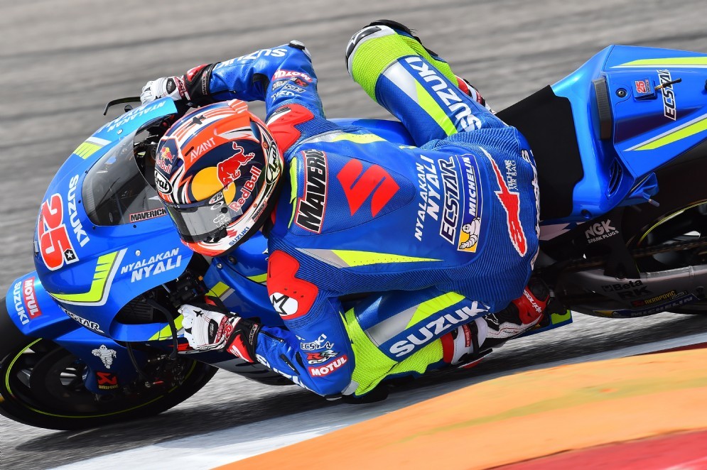 Vinales oggi in azione con la sua Suzuki