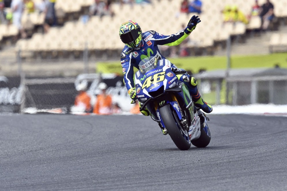 Valentino Rossi in azione a Barcellona