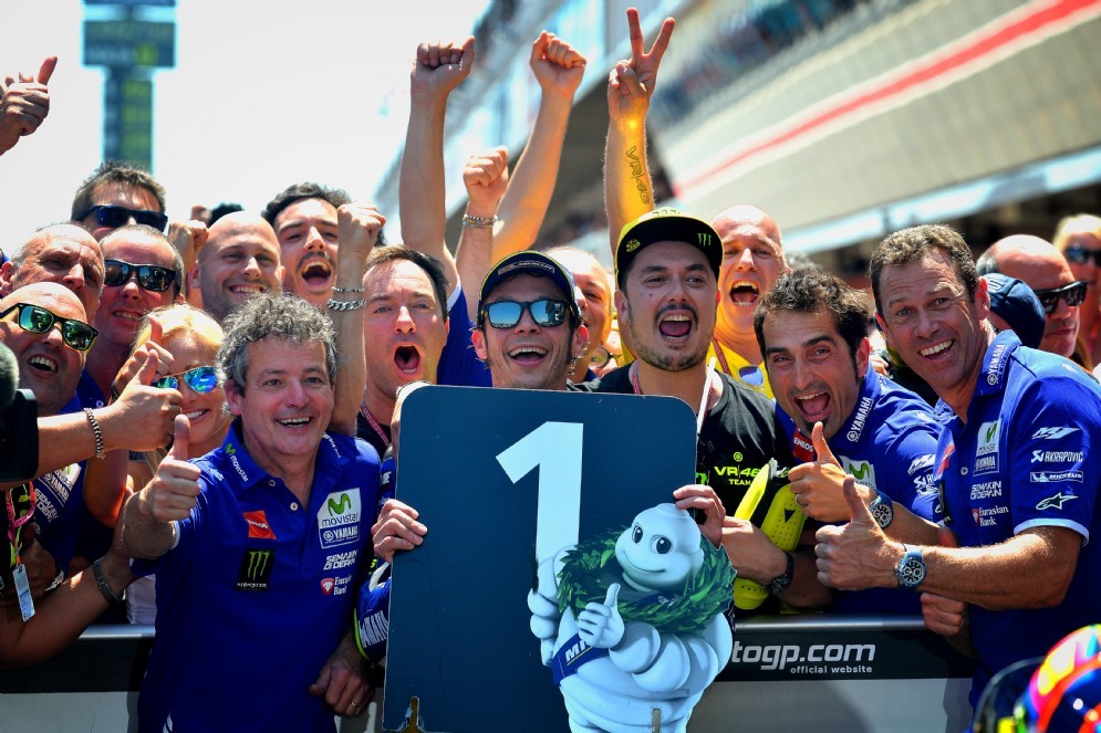 In festa con la squadra Yamaha