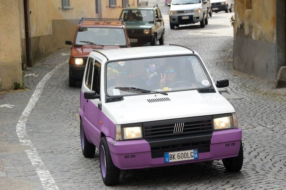Le auto partecipanti al 1° Raduno Fiat Panda del Biellese