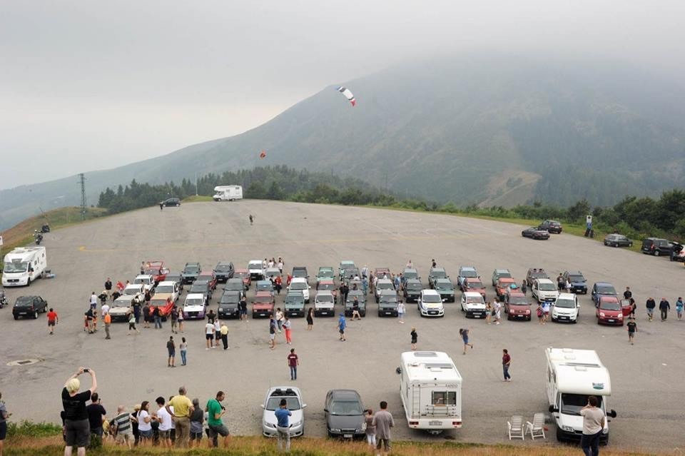 Le auto partecipanti al 1° Raduno Fiat Panda del Biellese a Bielmonte