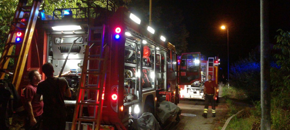 I Vigili del Fuoco a lavoro a Mortegliano