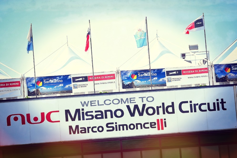 Il cartello del circuito di Misano