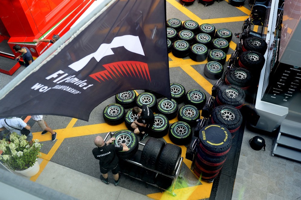 Lo schieramento delle varie gomme della Formula 1