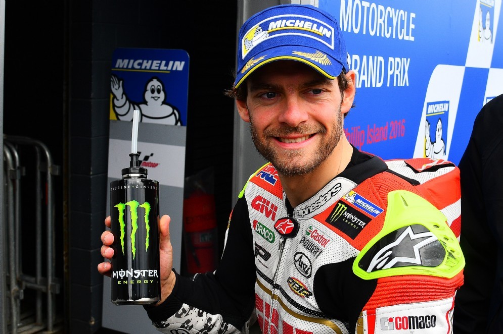 Cal Crutchlow festeggia la prima fila a Phillip Island