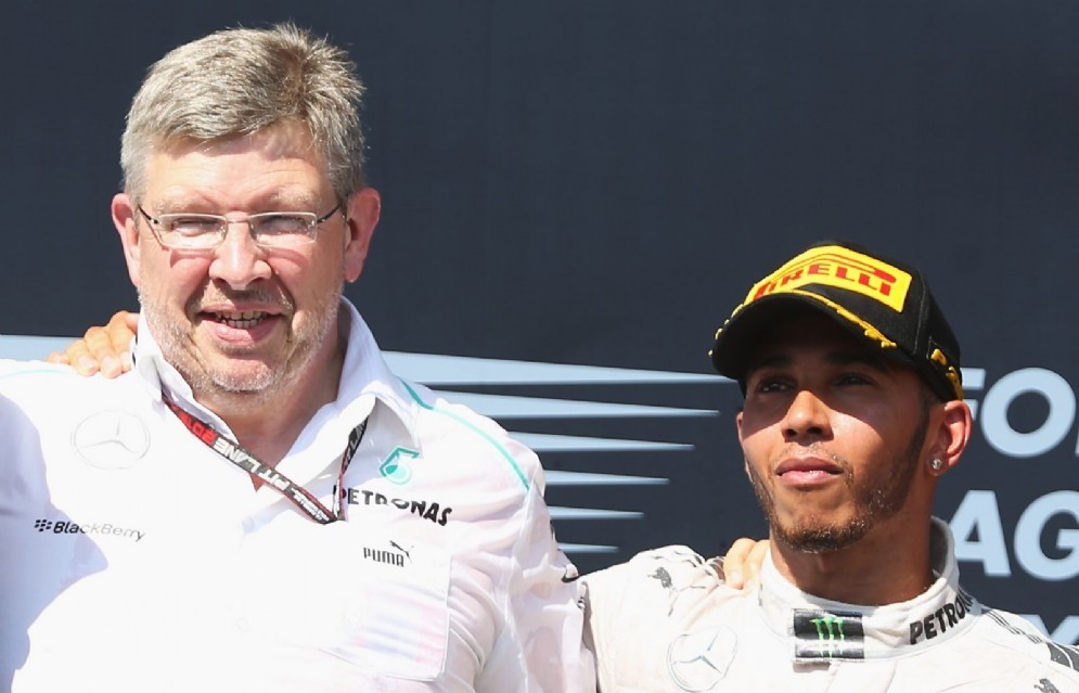 Ross Brawn ai tempi della Mercedes con Lewis Hamilton