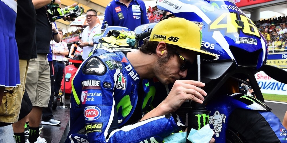 Valentino Rossi sulla griglia di partenza