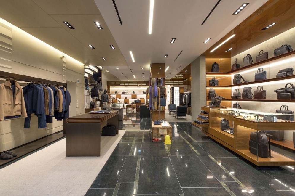 L'interno del nuovo global store Zegna a Londra