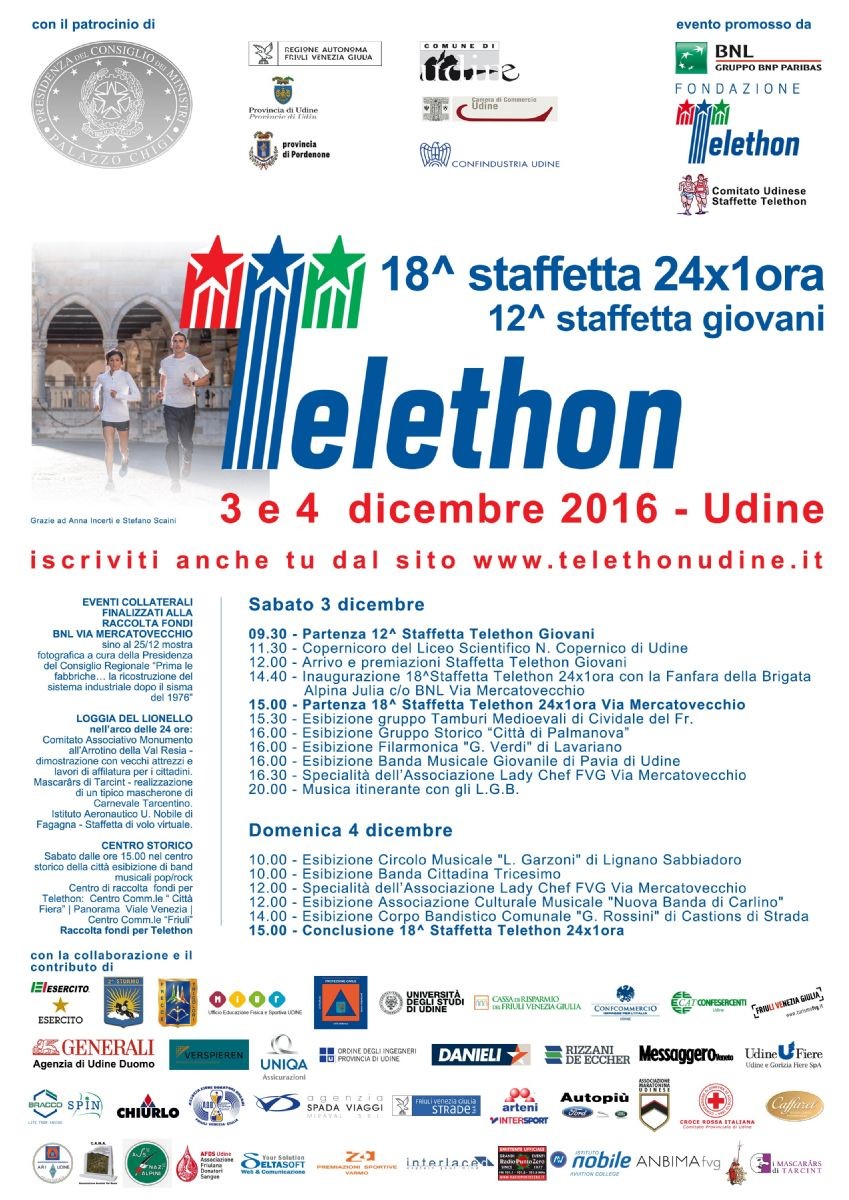 Thelethon: la locandina della due giorni del 2016