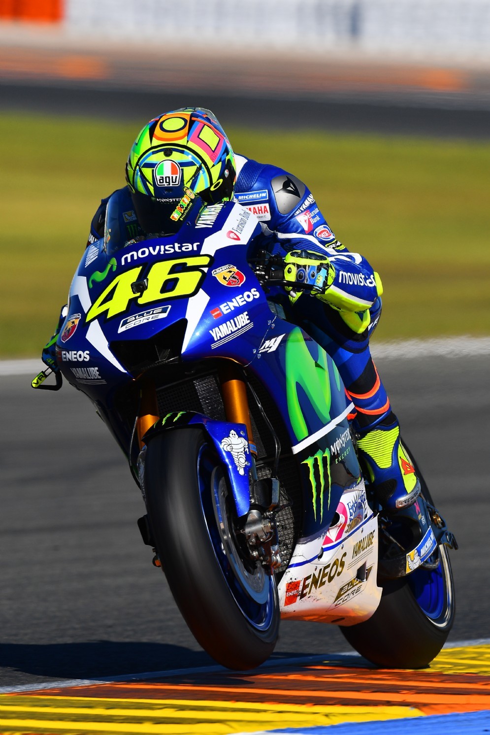 Valentino Rossi durante i test di Valencia