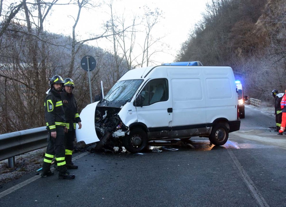 Il furgone coinvolto nello scontro