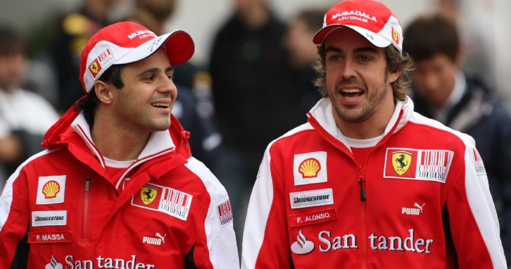 Fernando Alonso e Felipe Massa ai tempi in cui erano compagni di squadra