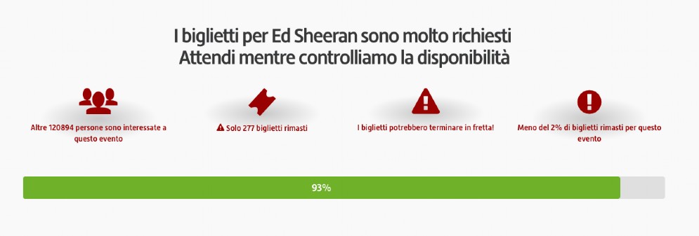 Altissima la richiesta di biglietti sul web