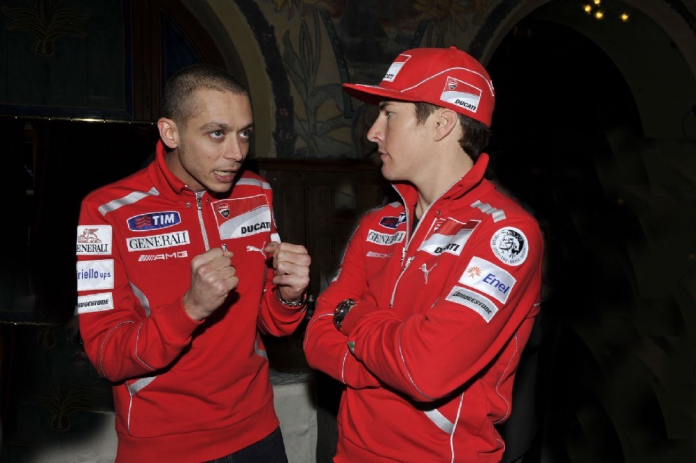Rossi con Nicky Hayden all'epoca della Ducati