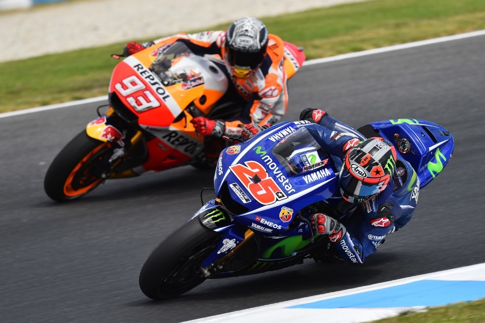 Maverick Vinales con Marc Marquez negli ultimi test