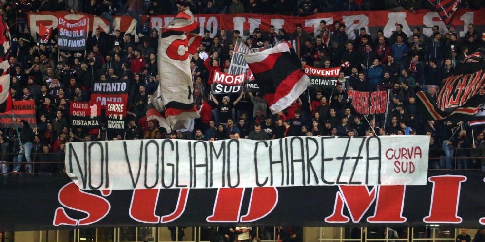 La curva del Milan chiede chiarezza alla società
