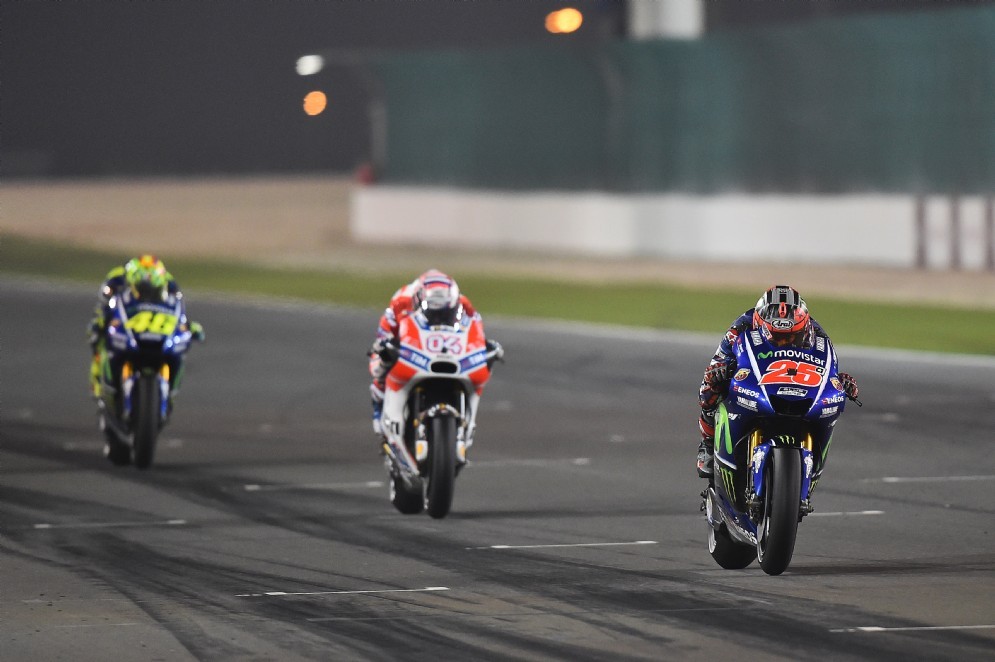 Vinales, Dovizioso e Rossi sul traguardo