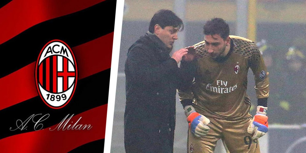 Montella e Donnarumma sembrano confabulare sul futuro del Milan