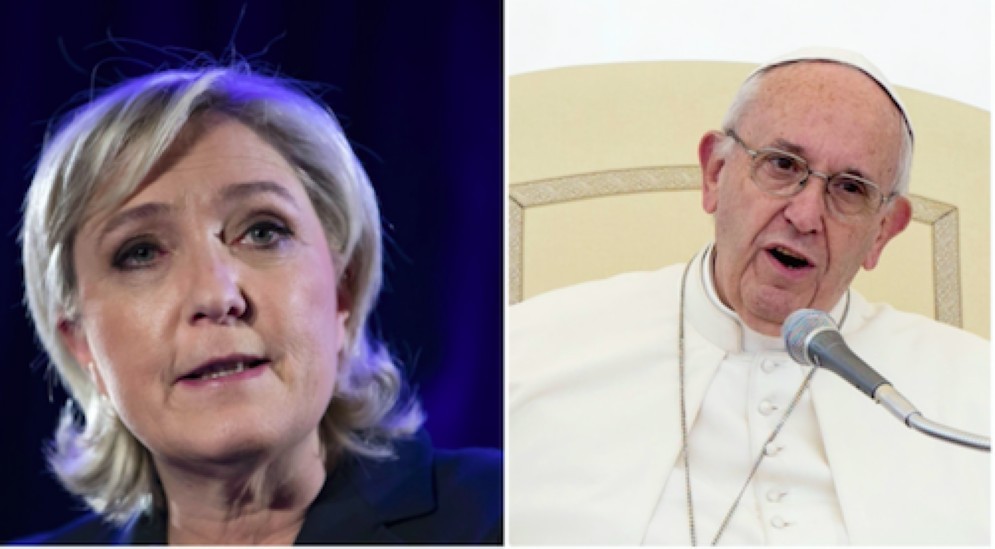 Marine Le Pen contro Papa Francesco