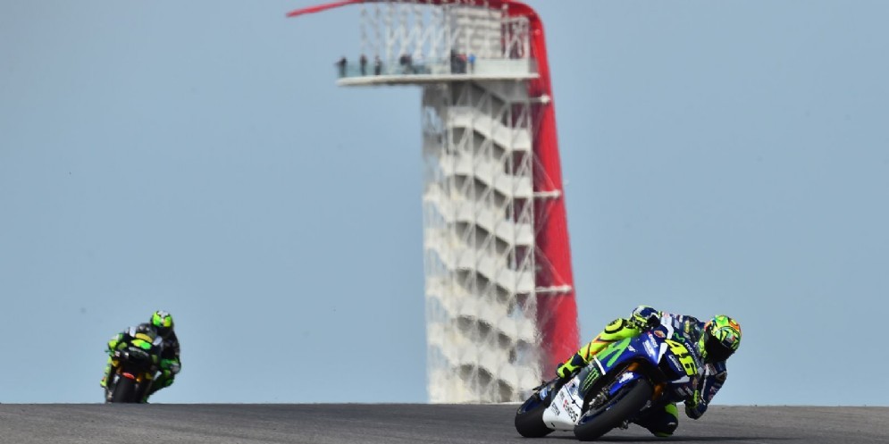 Valentino Rossi in azione un anno fa ad Austin
