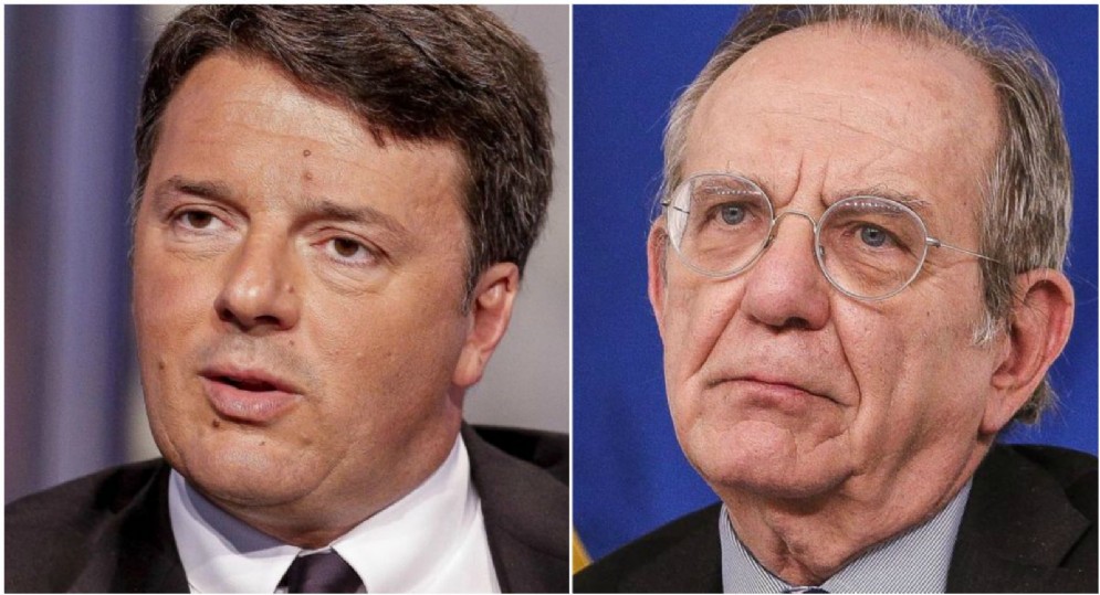 Matteo Renzi e Pier Carlo Padoan.