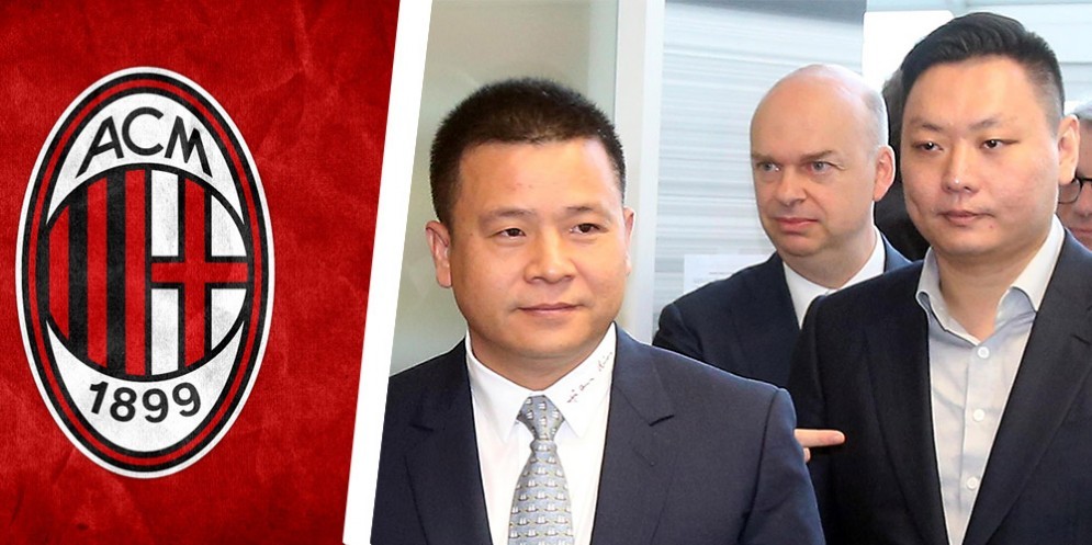 Li Yonghong, Han Li e Marco Fassone alle loro spalle
