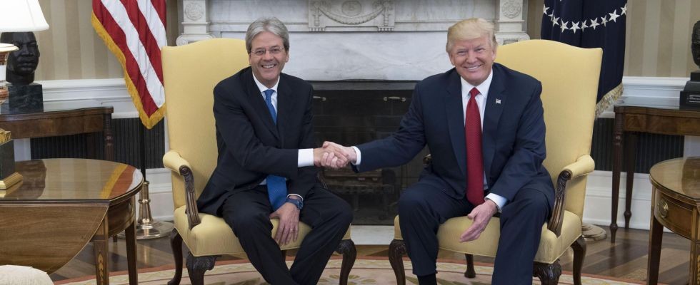 Il presidente Donald Trump e il premier Paolo Gentiloni.