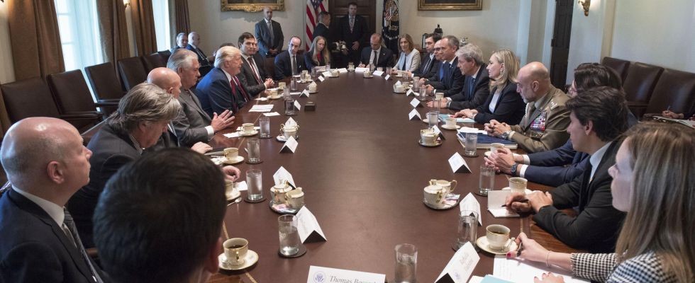 La bilaterale tra Donald Trump e Paolo Gentiloni.
