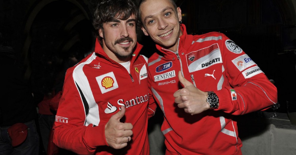 Fernando Alonso e Valentino Rossi