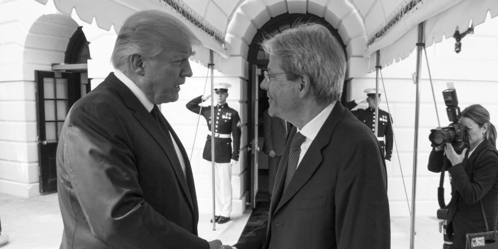 Il presidente Usa Donald Trump e il premier italiano Paolo Gentiloni.