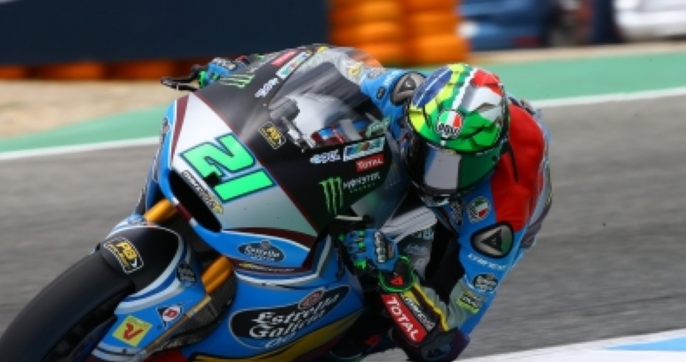 Franco Morbidelli in azione nelle prove libere a Jerez