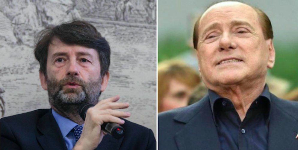 Il ministro della Cultura Dario Franceschini e il leader di Forza Italia Silvio Berlusconi