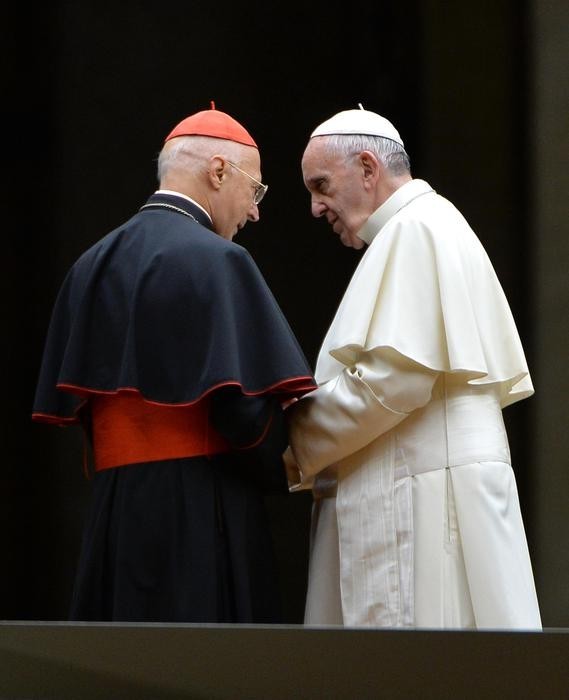 Il Cardinale Angelo Bagnasco con Papa Francesco